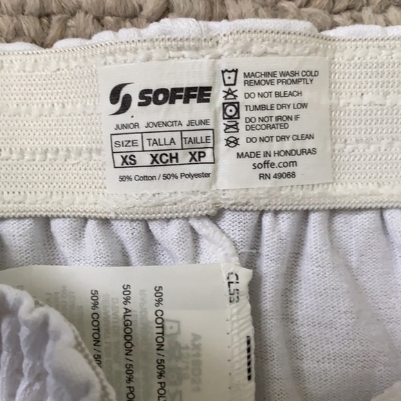 Soffe White Shorts new XS juniors - Picture 2 of 2